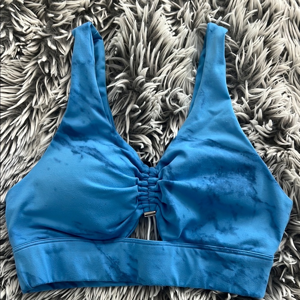 Bombshell Sportswear Blue Sports Bra with Adjustable Straps